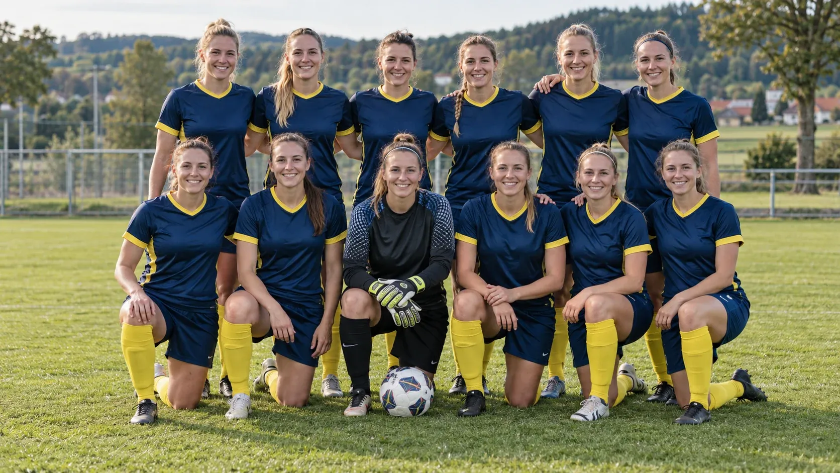 Women’s football team on the pitch